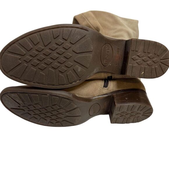 Born Boots Womens Size 9.5 Taupe Suede Slouch Knee High Zip Plaid Lined F30617 - Picture 4 of 9